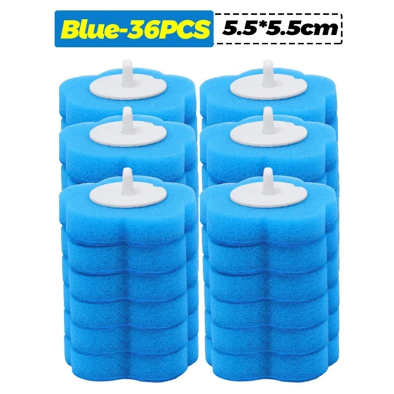 6-60PCS Disposable Toilet Brush Heads Bathroom Replacement Sponges Head Toilet Cleaning Brush Refills No Dead Angle Brush Heads DealNede™