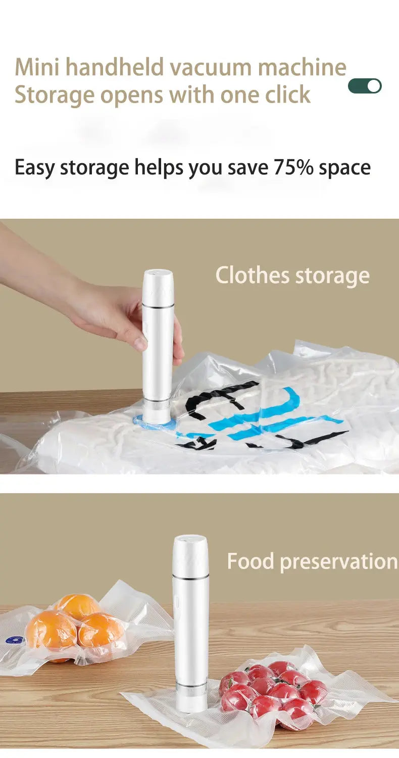 Portable Electric Vacuum Sealer Pump – Handheld Food Saver for Fresh Storage, Freezer & Travel Bags DealNede