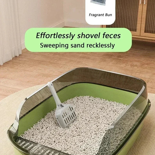 Easy Clean Cat Toilet Box Semi Enclosed High Fence Litter Tray DealNede™