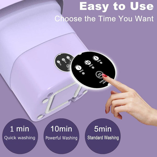 Mini Foldable Washer Portable Washing Machine Spin Dryer Washer For Camping Travel Home Underwear Sock 8L Laundry Cloth Tool DealNede™