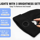 Night Run Marathon Night Fishing Bluetooth LED Light Warm Cap USB Rechargeable Music Knitted Cap 3 Gear Light Adjustment Cap DealNede™