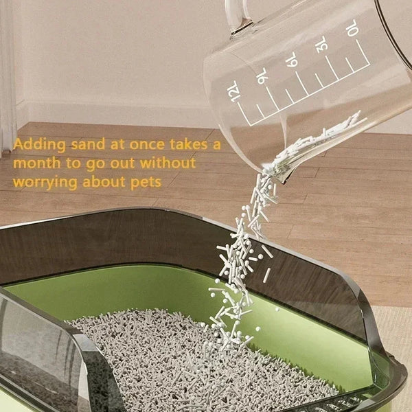 Easy Clean Cat Toilet Box Semi Enclosed High Fence Litter Tray DealNede™