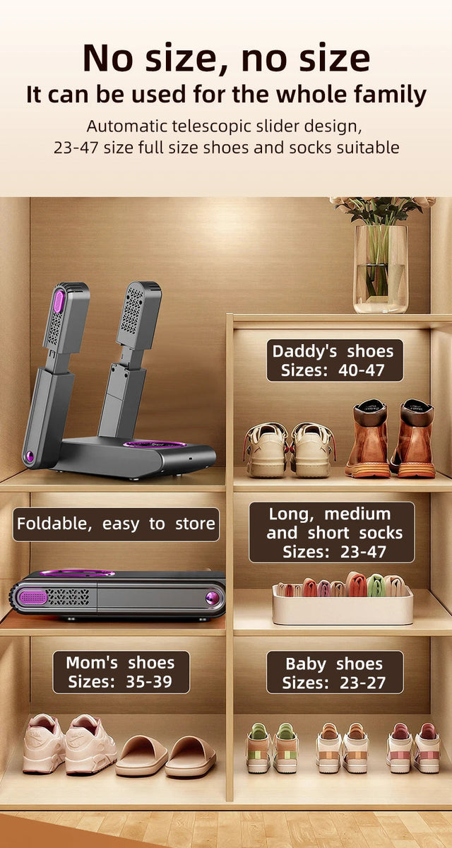 2025 Intelligent Electric Shoe Dryer Timer Adjustable Dryer Quick Drying Deodorizing Sterilizing Shoe Dryer Shoe Warmer Heater DealNede™