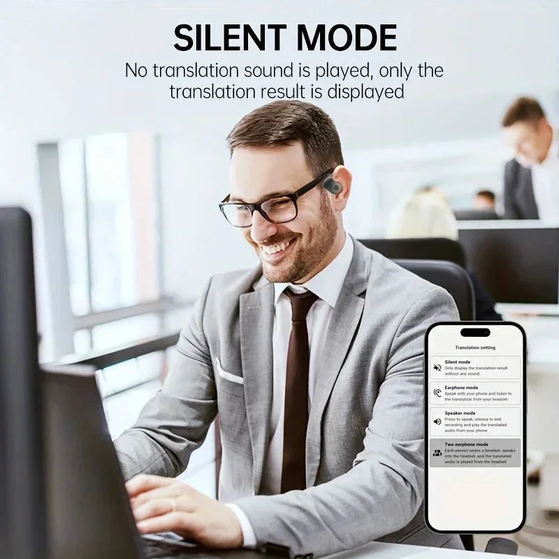 AI Translator Headphones Bluetooth 5.3 144-Language Earbuds DealNede™