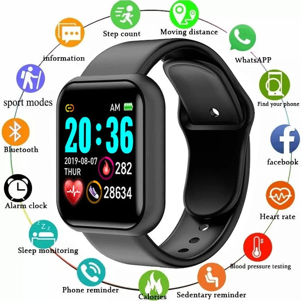 Y68 Smart Watch Heart Rate Oxygen Blood Pressure Monitor DealNede™