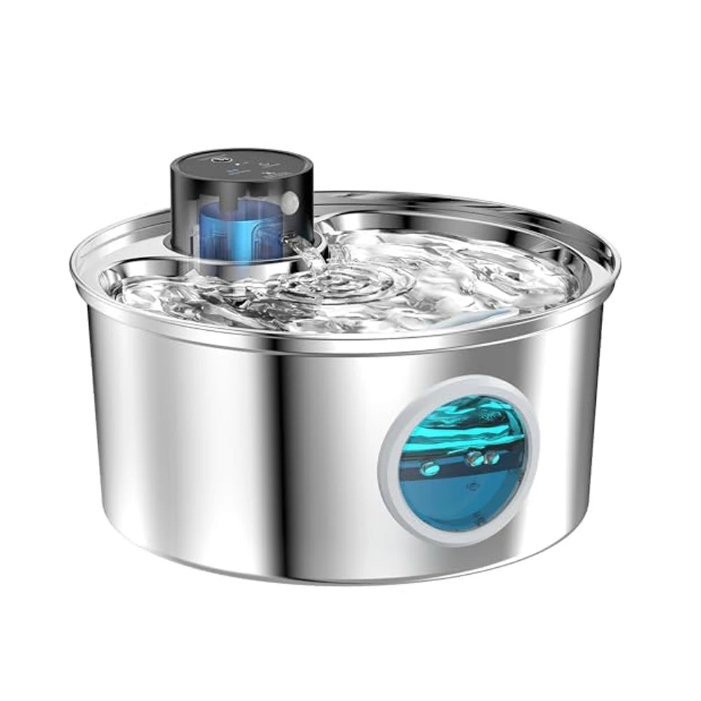 3.2L Stainless Steel Cat Water Fountain – Automatic Pet Drinking Bowl with USB Rechargeable Pump & Smart Sensor DealNede