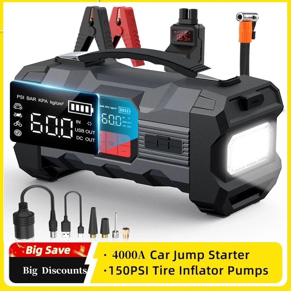 26800mAh Jump Starter with Air Compressor and Power Bank DealNede™