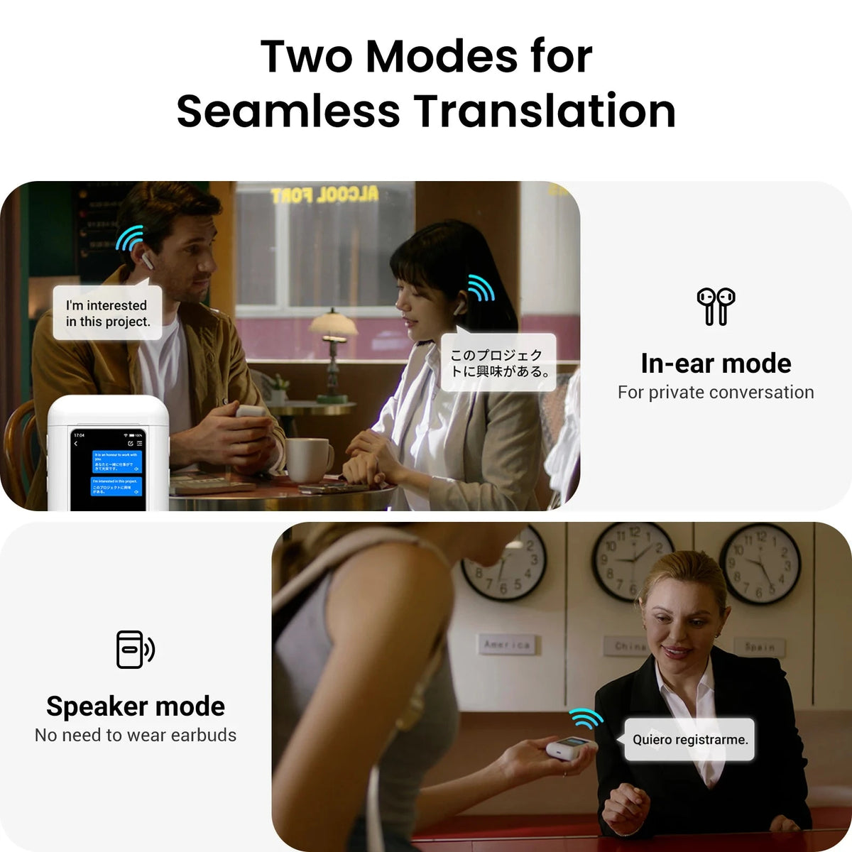 Wooask A8 Translator Earbuds – ChatGPT AI Touchscreen Earphones DealNede™