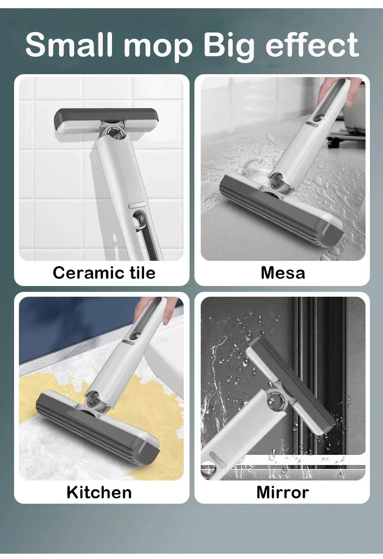 Handheld Mop Multifunctional Small Desktop Mop Handheld Hands-free Washing Sponge Kitchen Hands Free Sponge Absorbs Water Mop DealNede™