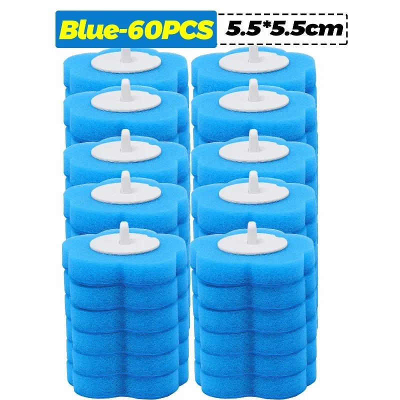 6-60PCS Disposable Toilet Brush Heads Bathroom Replacement Sponges Head Toilet Cleaning Brush Refills No Dead Angle Brush Heads DealNede™