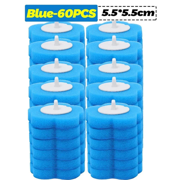 6-60PCS Disposable Toilet Brush Heads Bathroom Replacement Sponges Head Toilet Cleaning Brush Refills No Dead Angle Brush Heads DealNede™