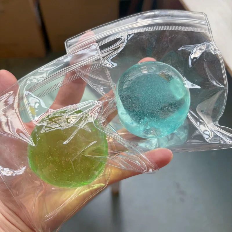 Handmade Coconut Oil Squishy Ball Slow Rising Fidget Stress Ball Clear Jelly Sensory Ball Soft Stress Relief Toy for Adults