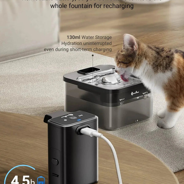 Stainless Steel Cat Water Fountain DownyPaws 2.5L Smart Pet Dispenser DealNede