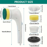 Electric Power Scrubber Kit - Rechargeable Cleaning Brush with Steel Wool Pads for Kitchen, Bath, Grill, Long Handle & Wa DealNede™