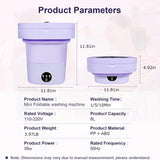 Mini Foldable Washer Portable Washing Machine Spin Dryer Washer For Camping Travel Home Underwear Sock 8L Laundry Cloth Tool DealNede™
