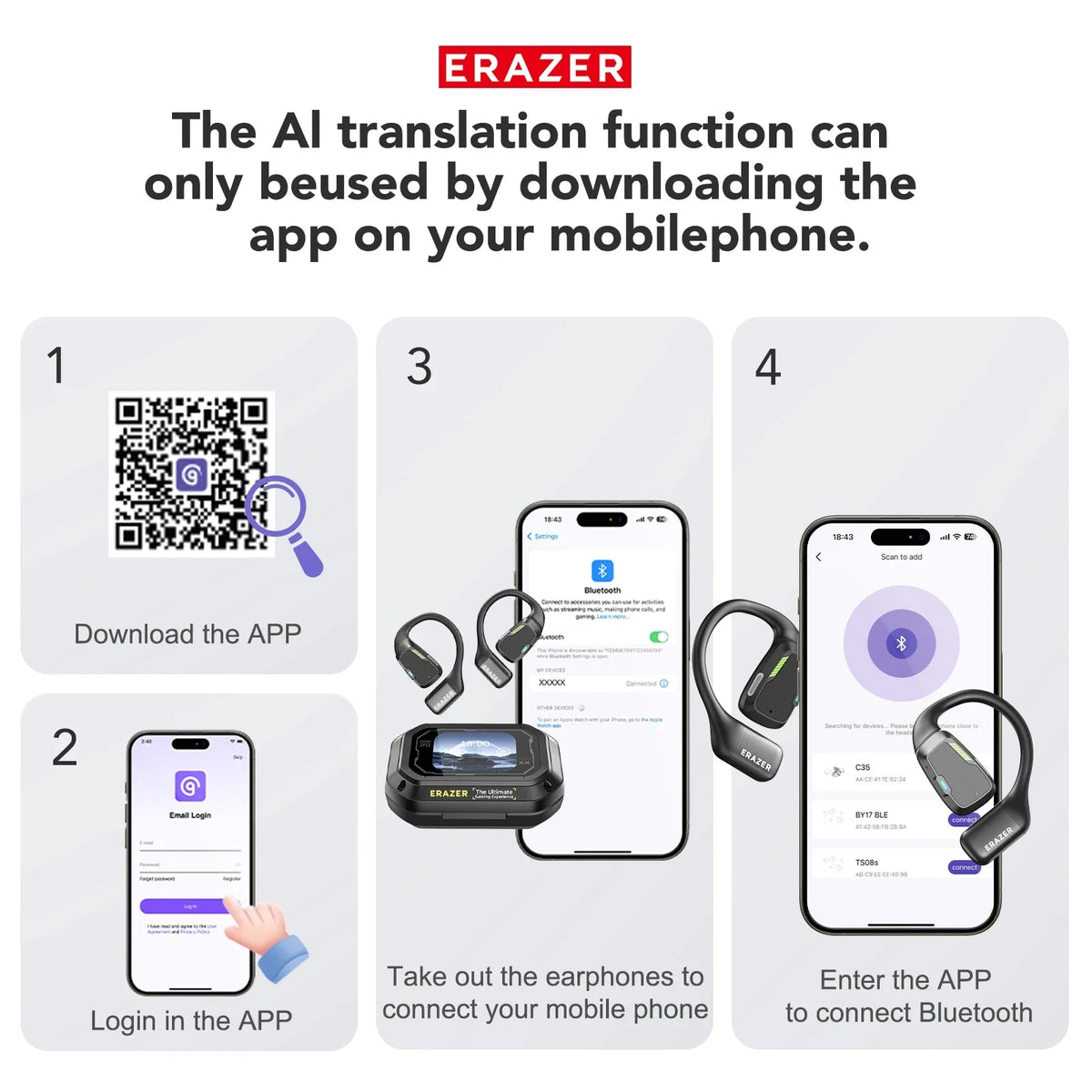 AI Translator Earbuds – Erazer XP6 Gaming Bluetooth Headset DealNede™