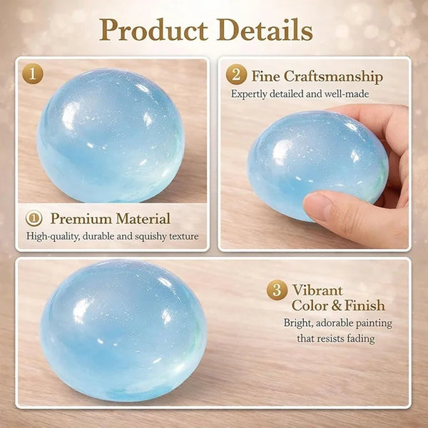 Handmade Coconut Oil Squishy Ball Slow Rising Fidget Stress Ball Clear Jelly Sensory Ball Soft Stress Relief Toy for Adults
