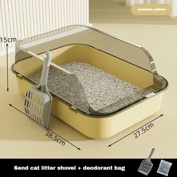 Easy Clean Cat Toilet Box Semi Enclosed High Fence Litter Tray DealNede™