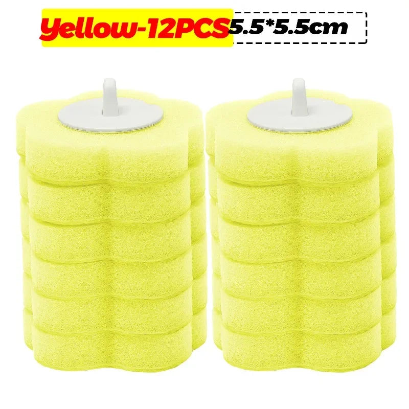6-60PCS Disposable Toilet Brush Heads Bathroom Replacement Sponges Head Toilet Cleaning Brush Refills No Dead Angle Brush Heads DealNede™