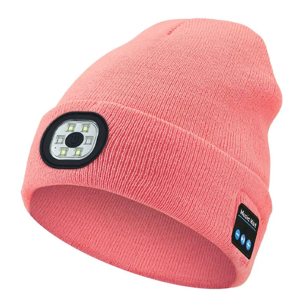 Night Run Marathon Night Fishing Bluetooth LED Light Warm Cap USB Rechargeable Music Knitted Cap 3 Gear Light Adjustment Cap DealNede™