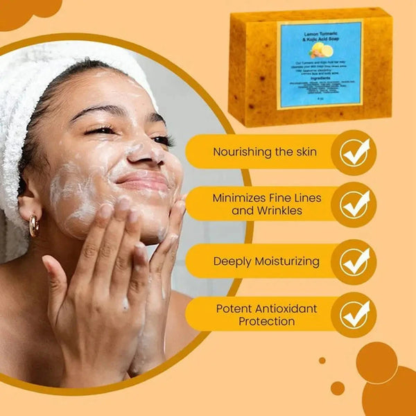 Turmeric Lemon Soap Brightening Natural Face and Body Cleanser DealNede™