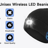 Night Run Marathon Night Fishing Bluetooth LED Light Warm Cap USB Rechargeable Music Knitted Cap 3 Gear Light Adjustment Cap DealNede™