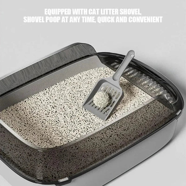 Easy Clean Cat Toilet Box Semi Enclosed High Fence Litter Tray DealNede™