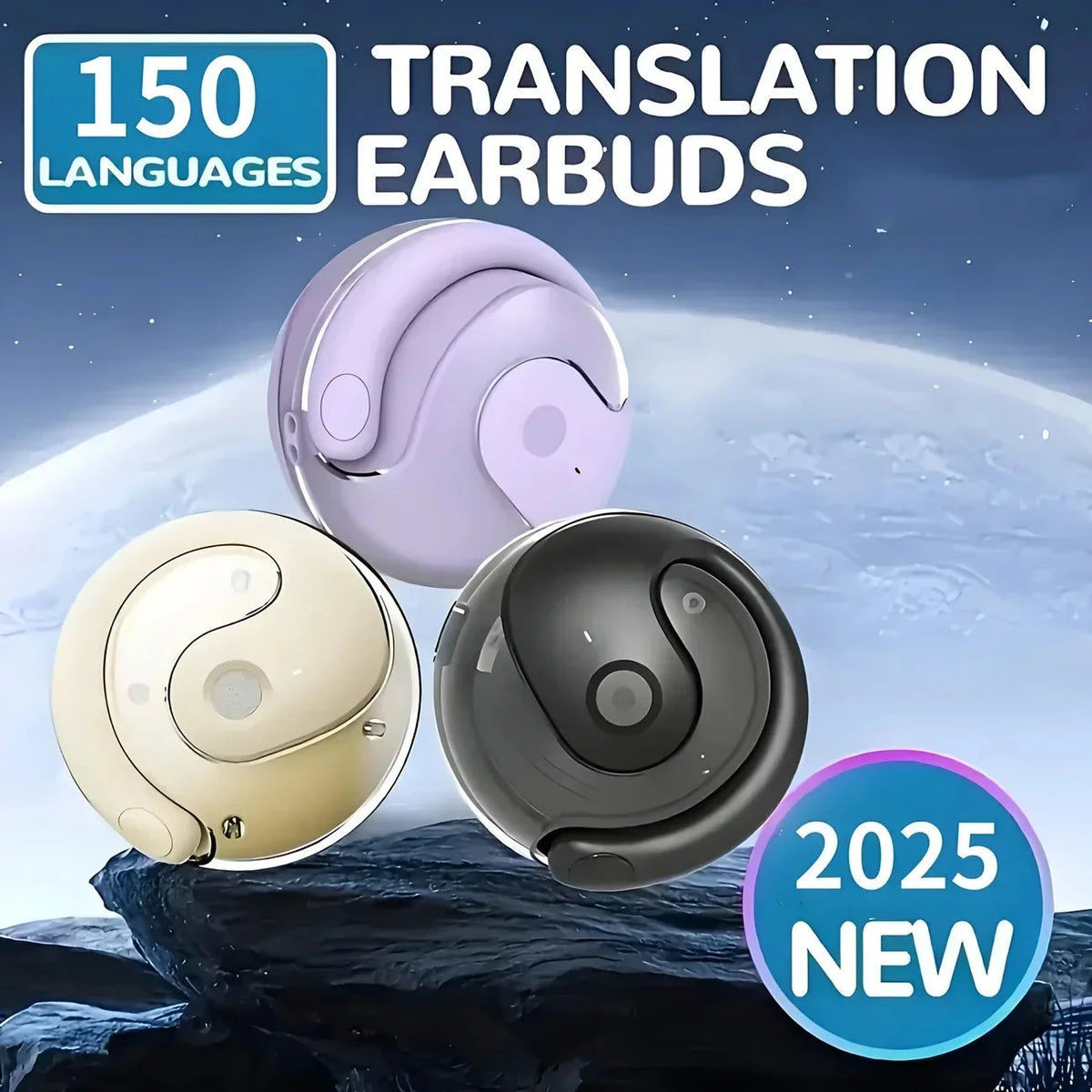AI Translator Headphones Bluetooth 5.3 144-Language Earbuds DealNede™