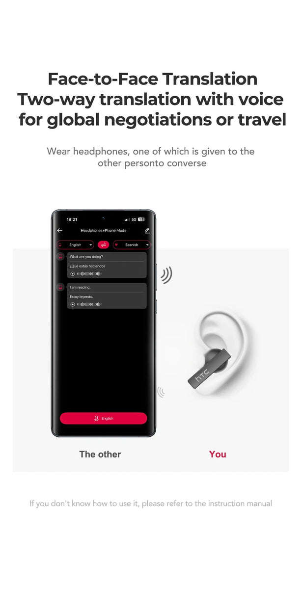 HTC NE40 Earphones – Bluetooth V6 TWS AI Translator Headphones DealNede™