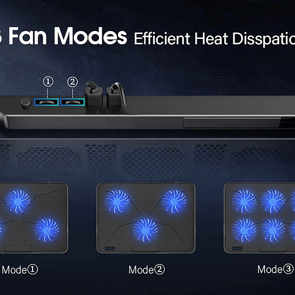 Coolcold 15.6-17.3inch Laptop Cooling Pad with 6 Quiet Fans,7 Height Wind Speed Adjustable,Laptop Cooer With Mobile Phone holder DealNede™