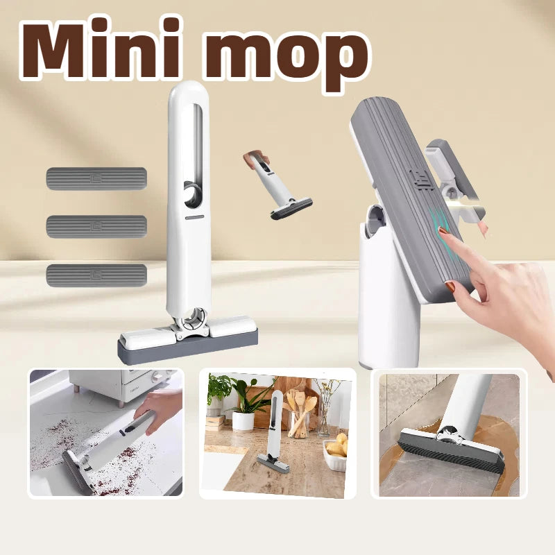 Handheld Mop Multifunctional Small Desktop Mop Handheld Hands-free Washing Sponge Kitchen Hands Free Sponge Absorbs Water Mop DealNede™