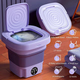 Mini Foldable Washer Portable Washing Machine Spin Dryer Washer For Camping Travel Home Underwear Sock 8L Laundry Cloth Tool DealNede™