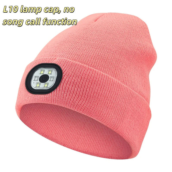 Night Run Marathon Night Fishing Bluetooth LED Light Warm Cap USB Rechargeable Music Knitted Cap 3 Gear Light Adjustment Cap DealNede™