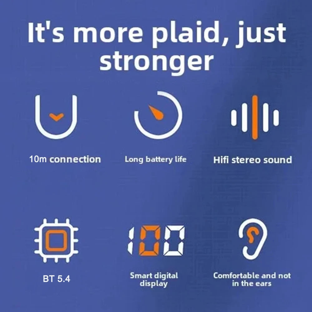Bluetooth 5.4 Wireless Headset Noise Reduction Sports Earphones DealNede™