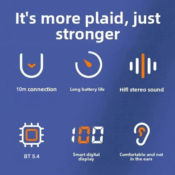 Bluetooth 5.4 Wireless Headset Noise Reduction Sports Earphones DealNede™
