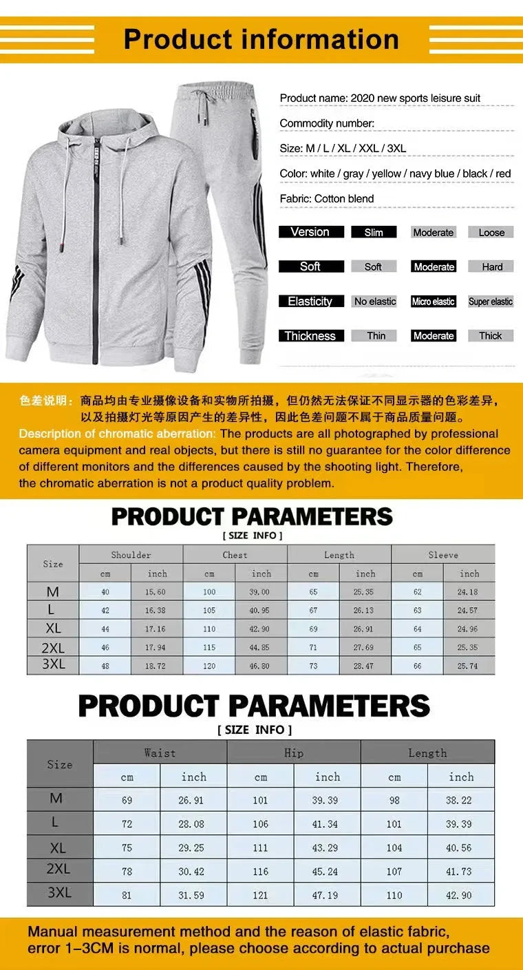 2025Men's Suit Two-Piece Tracksuit Casual Sports Jacket+Trousers Harajuku Spring And Autumn Hoodie Sportswear DealNede™