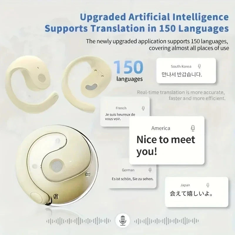 AI Translator Headphones Bluetooth 5.3 144-Language Earbuds DealNede™
