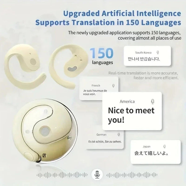 AI Translator Headphones Bluetooth 5.3 144-Language Earbuds DealNede™