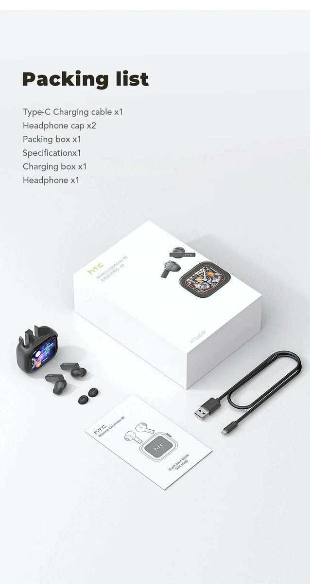HTC NE40 Earphones – Bluetooth V6 TWS AI Translator Headphones DealNede™