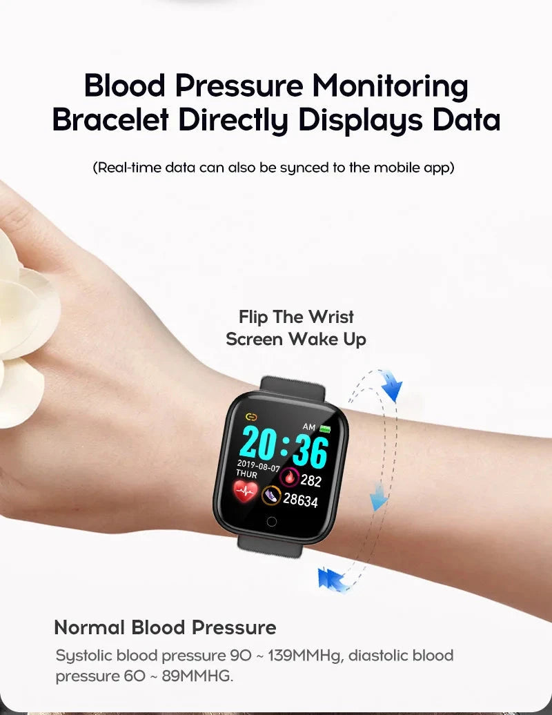 Y68 Smart Watch Heart Rate Oxygen Blood Pressure Monitor DealNede™