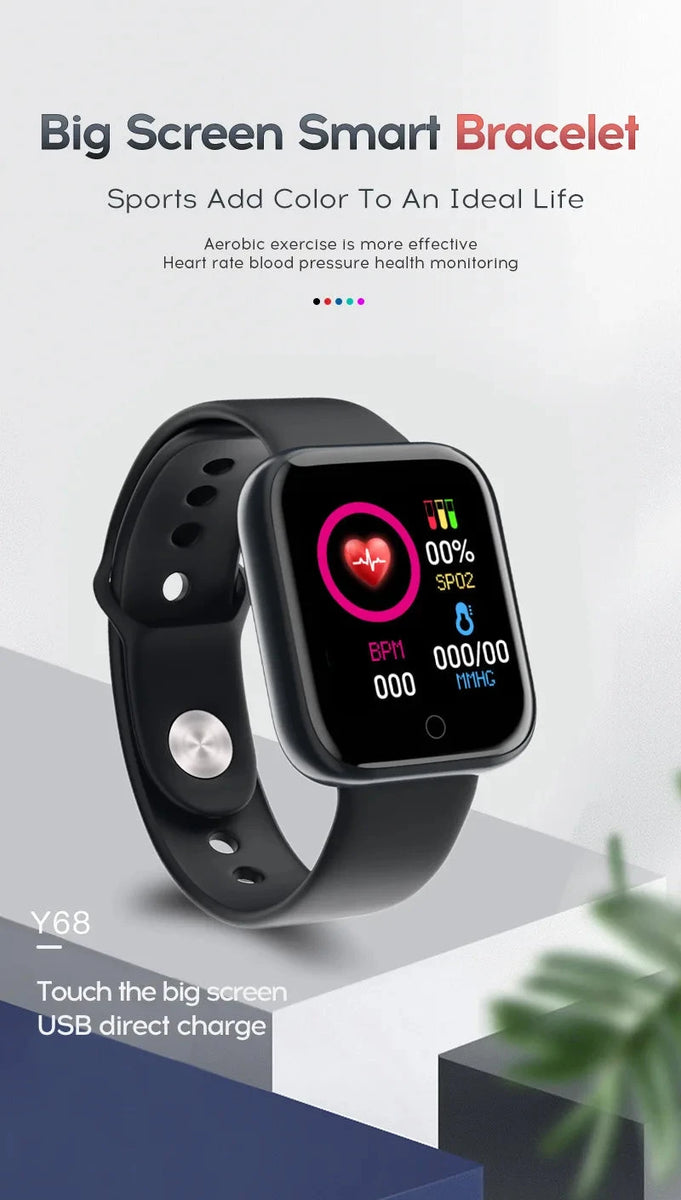 Y68 Smart Watch Heart Rate Oxygen Blood Pressure Monitor DealNede™