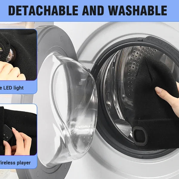 Night Run Marathon Night Fishing Bluetooth LED Light Warm Cap USB Rechargeable Music Knitted Cap 3 Gear Light Adjustment Cap DealNede™