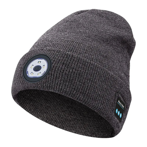 Can be equipped with Wireless Bluetooth music knitted hat new outdoorledlighting rechargeable detachable luminous sleeve cap DealNede™