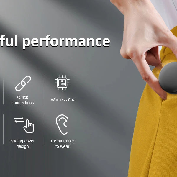 SK26 Bluetooth 5.4 Wireless Earphones Small Earbuds Sleeping Sport Invisible Headphones Bass Sound Quality Headset Sliding Cover