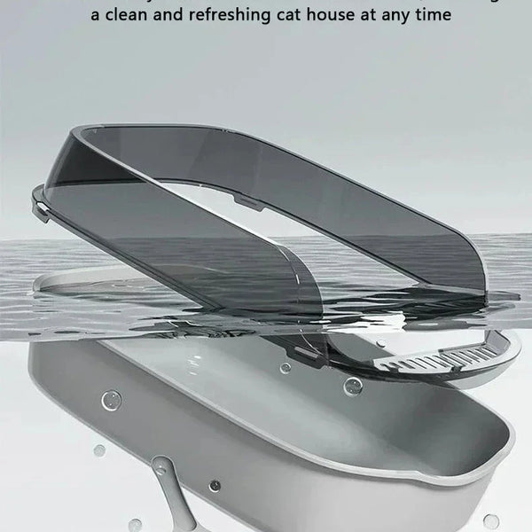 Easy Clean Cat Toilet Box with Scoop Semi Enclosed High Fence DealNede™