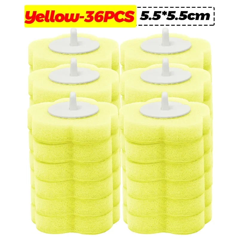 6-60PCS Disposable Toilet Brush Heads Bathroom Replacement Sponges Head Toilet Cleaning Brush Refills No Dead Angle Brush Heads DealNede™