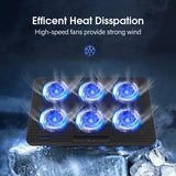 Coolcold 15.6-17.3inch Laptop Cooling Pad with 6 Quiet Fans,7 Height Wind Speed Adjustable,Laptop Cooer With Mobile Phone holder DealNede™