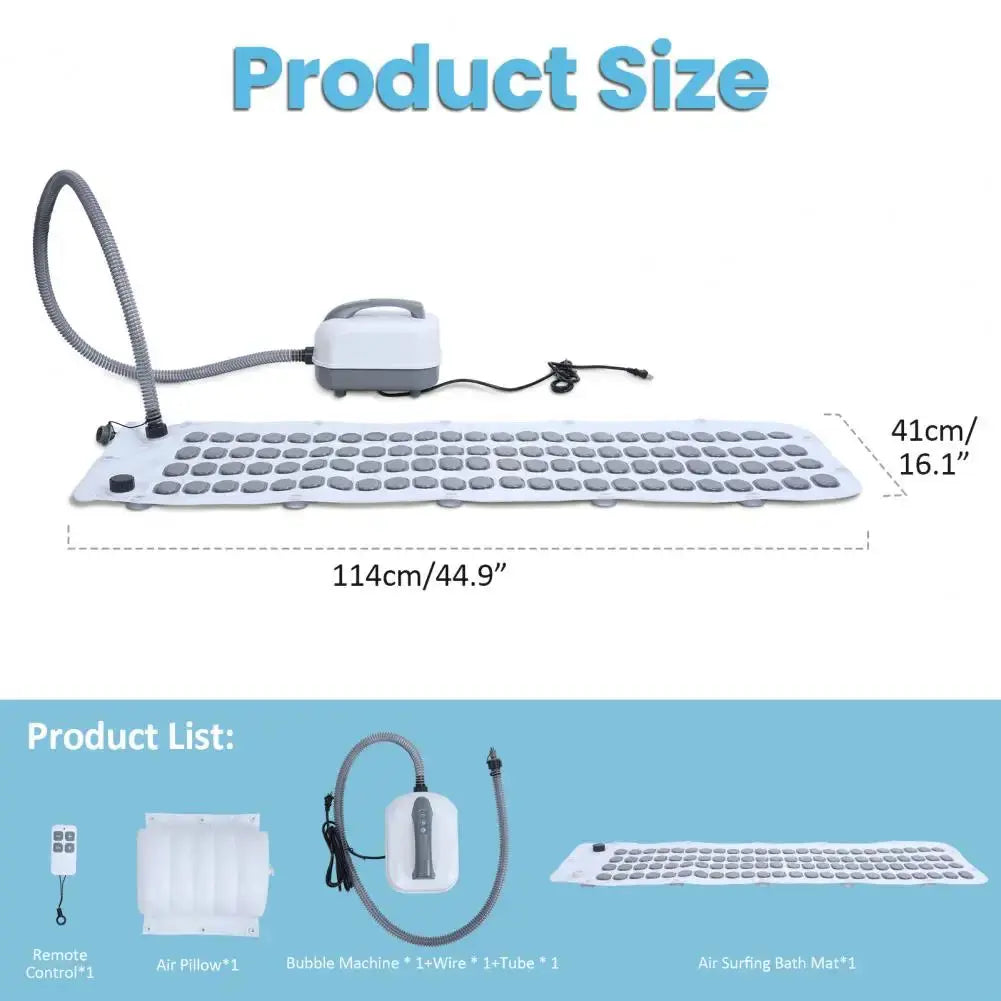 🛁 Home‑Spa Bubble Bath Mat – Electric, Non‑Slip Massage Mat with Remote Control & Pillow DealNede