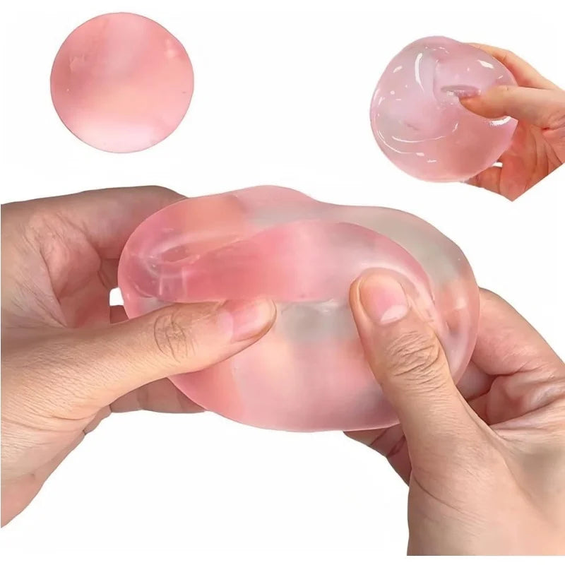 Handmade Coconut Oil Squishy Ball Slow Rising Fidget Stress Ball Clear Jelly Sensory Ball Soft Stress Relief Toy for Adults