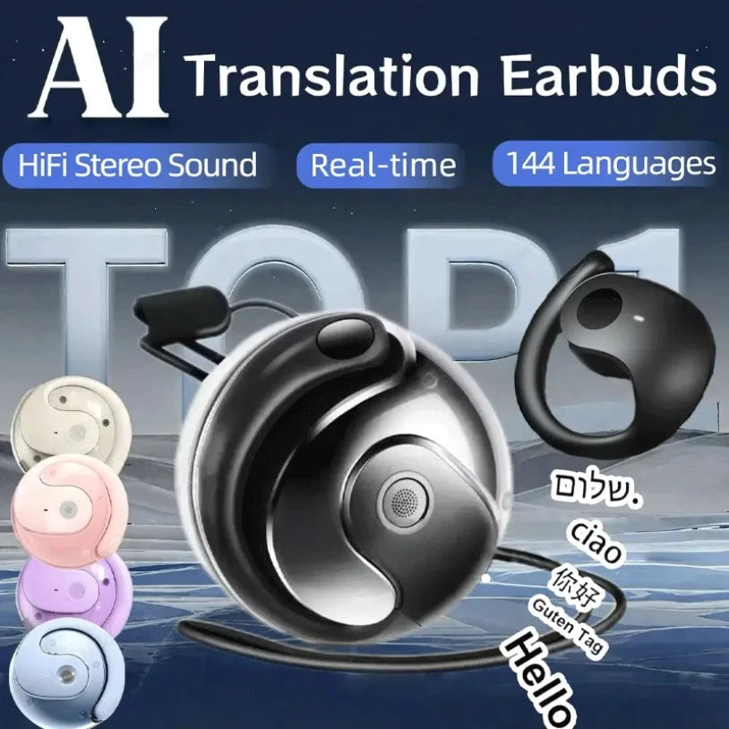 AI Translator Headphones Bluetooth 5.3 144-Language Earbuds DealNede™